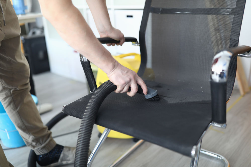 How Long Does It Take to Clean an Office? | Cleaning a mesh office chair